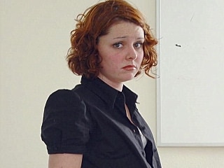 Betty was caught using her phone at school and her professor is threatening to fail her. So in order to pass, young Betty has to bend over the table and expose her cute, round ass and ready herself for some hard hand spankingvideo
